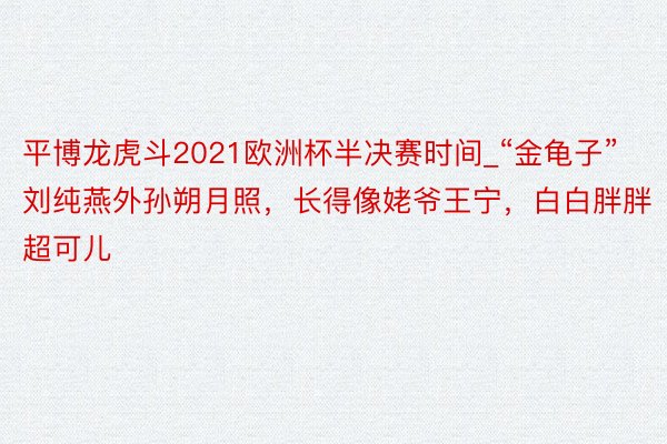 平博龙虎斗2021欧洲杯半决赛时间_“金龟子”刘纯燕外孙朔月照，长得像姥爷王宁，白白胖胖超可儿